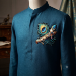 Digital 3D Krishna Flute Peacock Feather Sticker_2