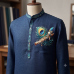 Digital 3D Krishna Flute Peacock Feather Sticker_5