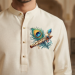 Digital 3D Krishna Flute Peacock Feather Sticker_6
