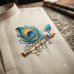 Digital 3D Krishna Flute Peacock Feather Sticker_8