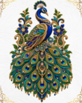 Luxury Peacock Embroidery DTF Sticker Artwork_1