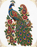 Luxury Peacock Embroidery DTF Sticker_1