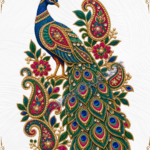 Luxury Peacock Embroidery DTF Sticker_1