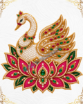 Luxury Swan & Lotus Embroidery Ironing Sticker_1