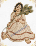 Radha Krishna Peacock Feather Embroidery Digital Sticker_1