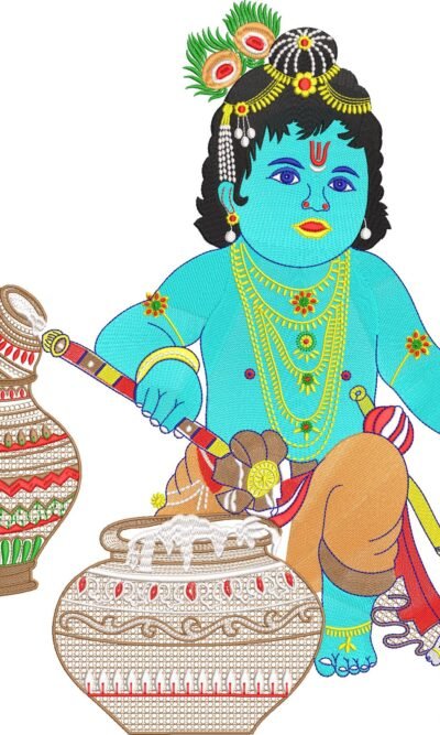Krishna Embroidery Design – Lord Krishna Machine Embroidery Design