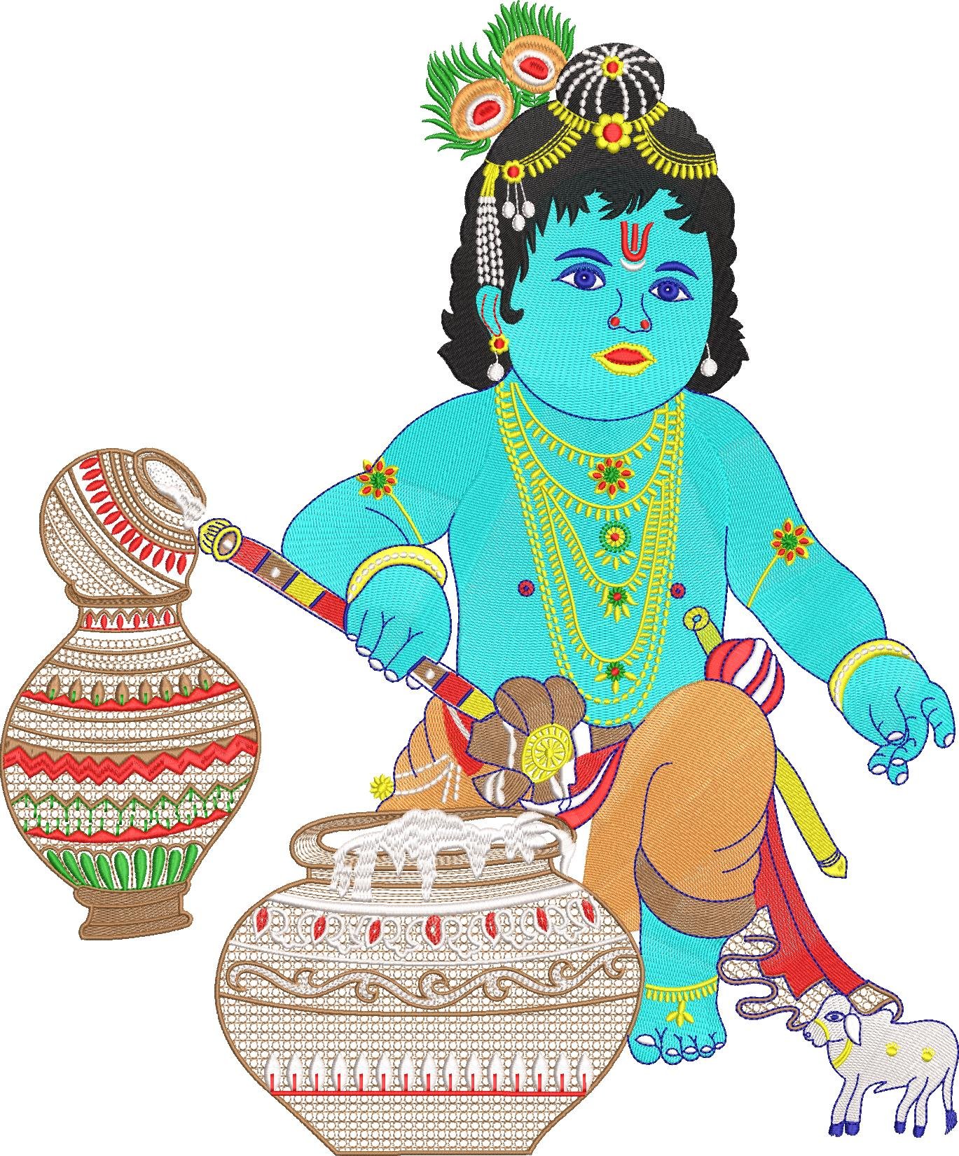 Krishna Embroidery Design | MyDigitalCraft Krishna Embroidery Design – Lord Krishna Machine Embroidery Design