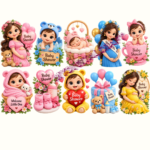 10 Pcs Digital Baby Shower 3D Design Bundle_1
