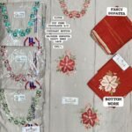3mm Sequin Suit Embroidery Design with Floral Neckline and Border