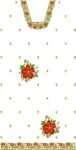 3mm Sequin Suit Embroidery Design with Floral Neckline and Border