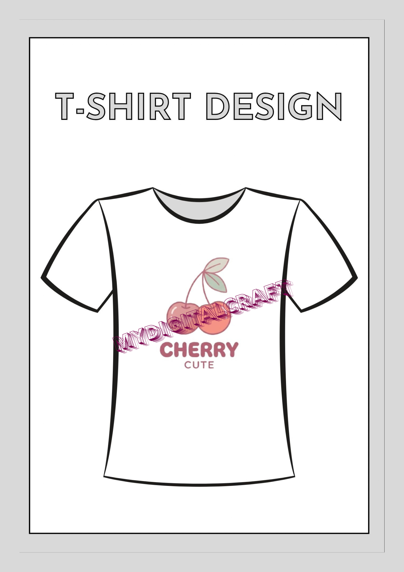 Cute Cherry Women’s T-Shirt Design_2 Cute Cherry Women’s T-Shirt Design_2