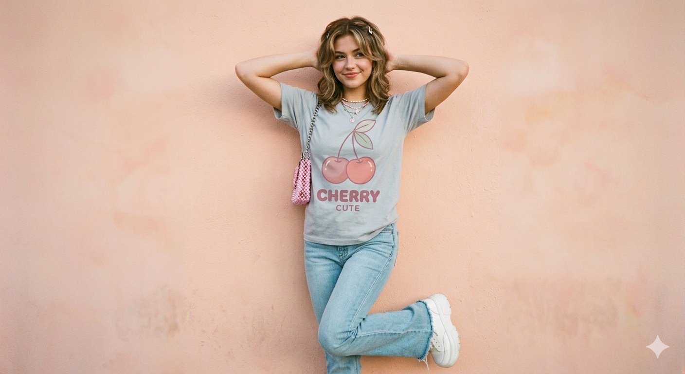 Cute Cherry Women’s T-Shirt Design_3