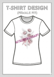 Elegant Pink Floral Bouquet 3D Ladies T-Shirt Design_1