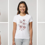 Elegant Pink Floral Bouquet 3D Ladies T-Shirt Design_7