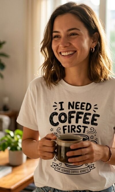 I Need Coffee First Funny Coffee Lover T-Shirt Design_2