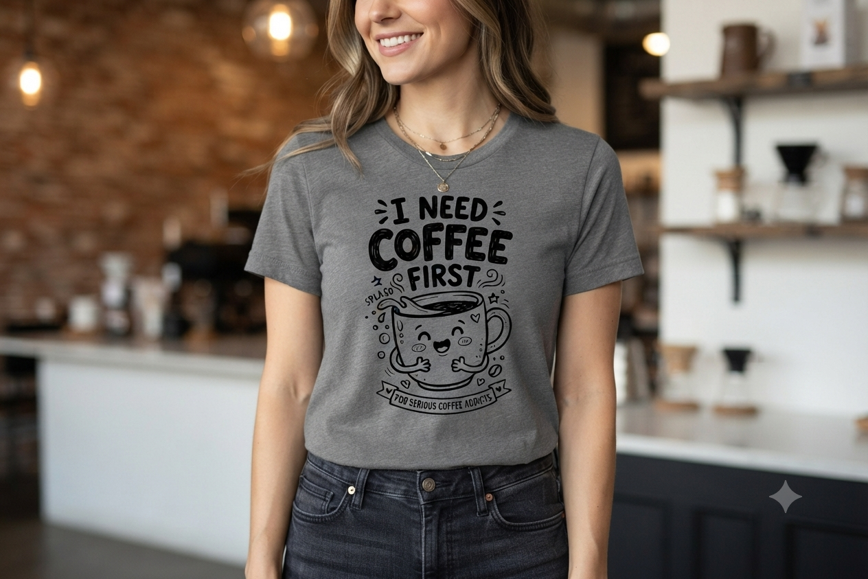 I Need Coffee First Funny Coffee Lover T-Shirt Design_3 I Need Coffee First Funny Coffee Lover T-Shirt Design_3