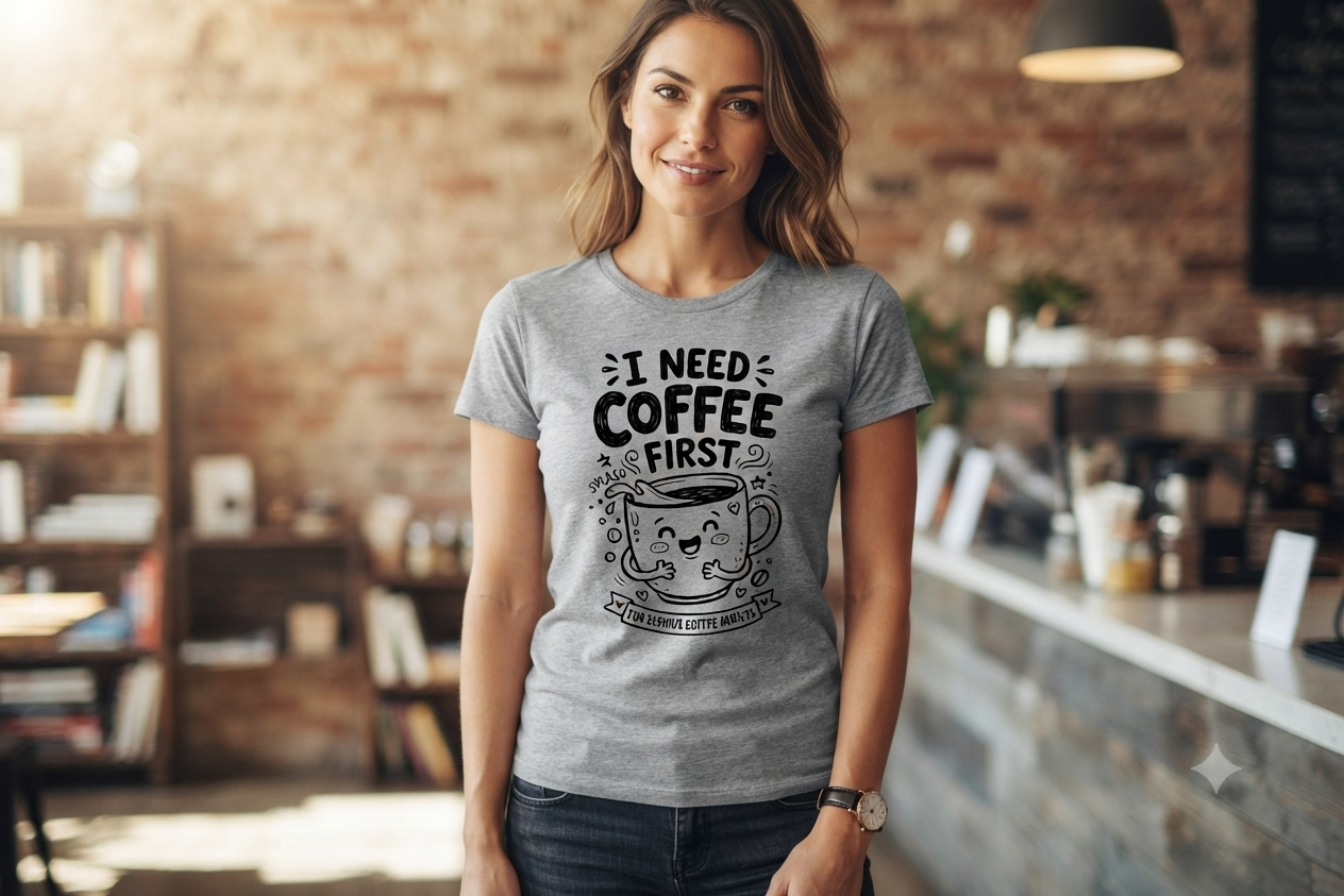 I Need Coffee First Funny Coffee Lover T-Shirt Design_4 I Need Coffee First Funny Coffee Lover T-Shirt Design_4