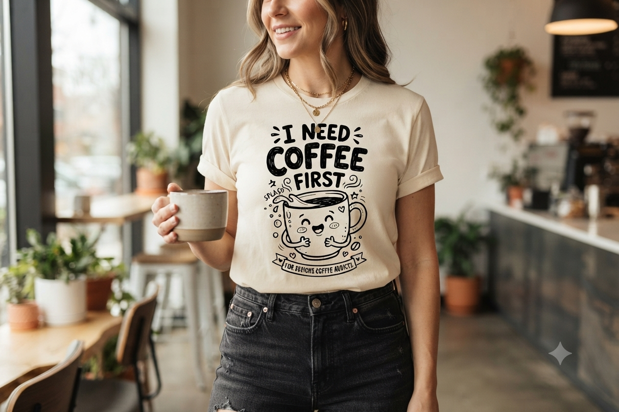 I Need Coffee First Funny Coffee Lover T-Shirt Design_6