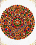 Luxury Indian Mandala Embroidery Digital Design | 3D Royal Paisley Floral DTF Sticker PNG