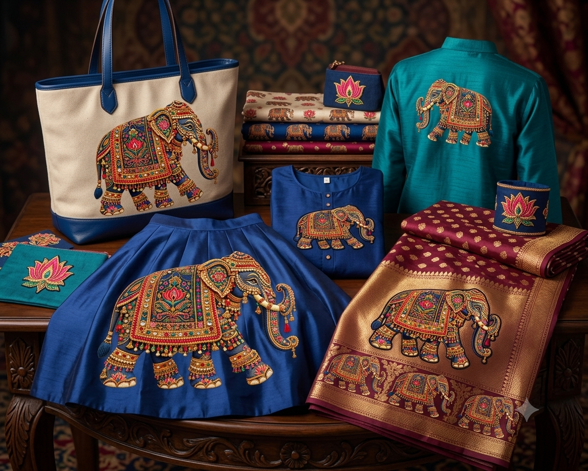 Royal Elephant Embroidery DTF_3