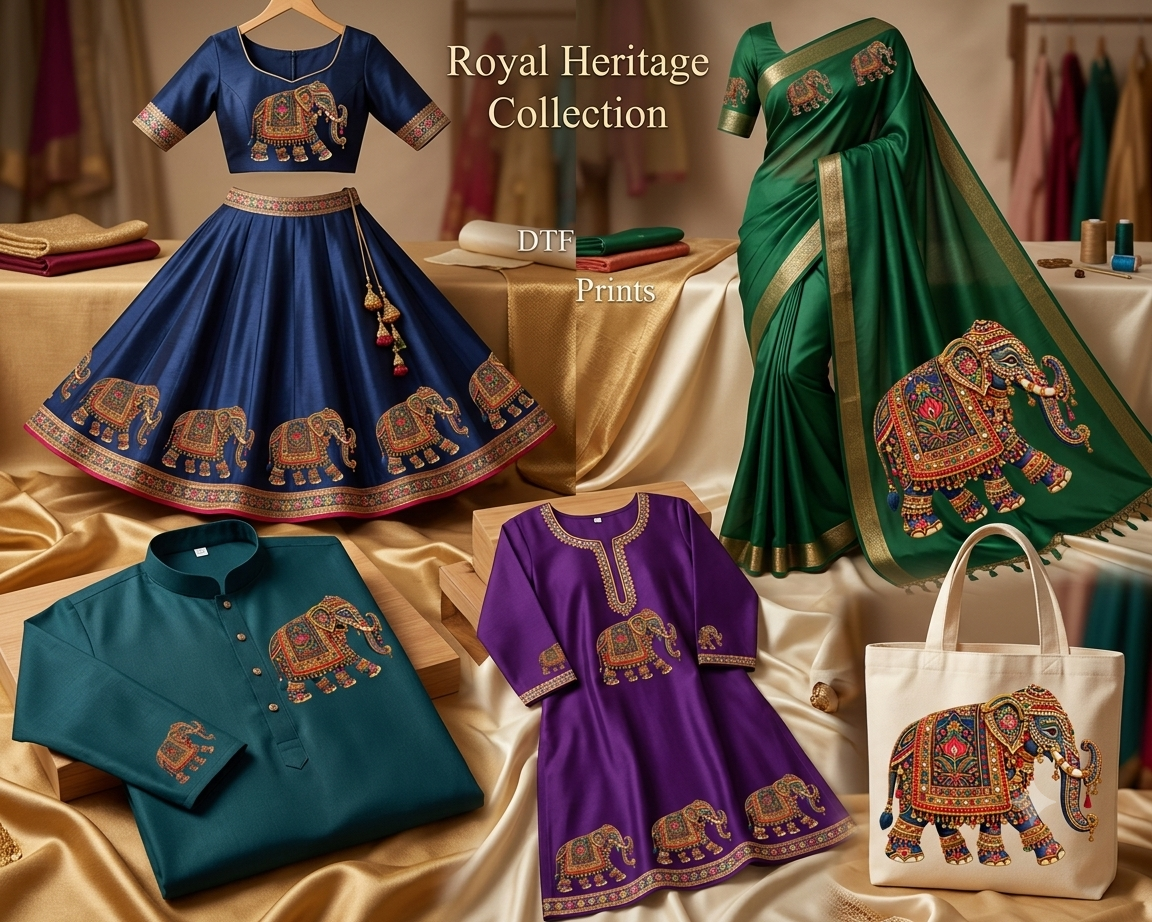 Royal Elephant Embroidery DTF_5