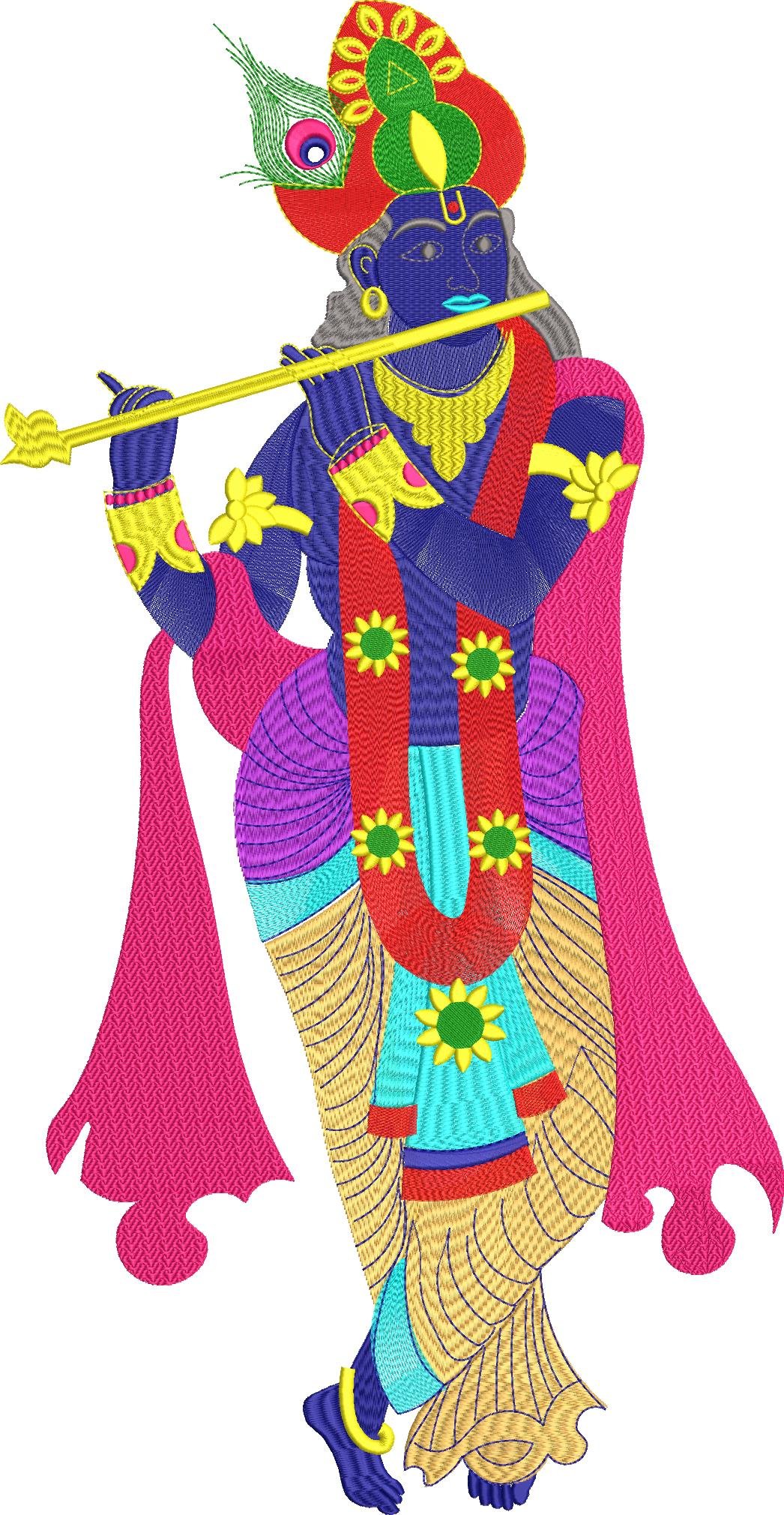 Shree Krishna Embroidery Design Shree Krishna Embroidery Design Lord Krishna with Flute